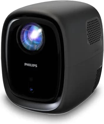 Philips NeoPix NPX130 Home Projector, Up to 70" (177cm) Projection Image Size, Stereo Audio System, Advanced LED Light Source, Auto-Keystone & 4 Corner Correction, Black | NPX130C