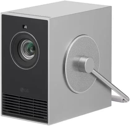 LG CineBeam Q 4K UHD Smart Portable Projector, RGB Laser, 500 ANSI Lumens, 120 Inch Display, webOS, AirPlay 2, Screen Share, Auto Focus, Compact Design, Gray/Silver | HU710PB