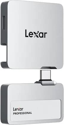 Lexar 1TB Professional Go Portable SSD with Hub, 1050MB/s USB 3.2 Gen 2 Rugged External SSD for iPhone 15, PC & Mac, Silver | LSL400S001TRNSNU