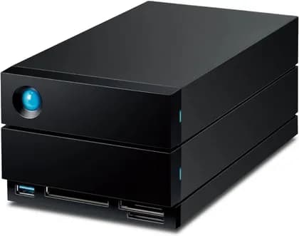 LaCie 16TB 2big Dock 2-Bay Thunderbolt 3 RAID Array, Hardware RAID Controller, Up to 27W For Laptop Charging, 1 x USB Type-A | 1 x DP 1.4, CompactFlash | CFast 2.0/SD Card, Black | STLG16000400