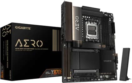 GIGABYTE X870E AERO X3D DARK WOOD AM5 ATX Motherboard, AMD X870E Chipset, 4x DDR5 DIMM Slots, Up to 256GB max Memory, 1x PCIe 5.0 x16 with PCIe UD Slot X, 4x M.2 Slots | X870E-AERO-X-DK-WOOD