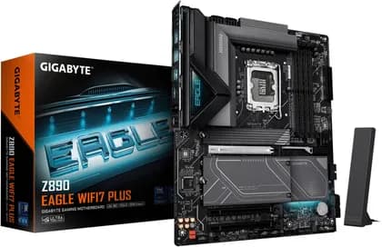 GIGABYTE Z890 EAGLE WIFI7 PLUS ATX LGA 1851 Motherboard, Intel Z890 Chipset, 4x DDR5 DIMM Slots, Up to 256GB Max Memory, 1x PCIe 5.0 x16 with PCIe UD Slot, 4x M.2 Slots | Z890-EAGLE-WIFI7-P