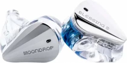 Moondrop Blessing 3 in-Ear Earphones, 2DD+4BA Hybrid Triple-Range Frequency, 3D-Printed Acoustic Chambers, 2x 0.78mm Headphone Jack, Stainless Steel Faceplate, Silver | Blessing 3