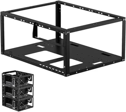 JOYJOM PC Test Bench, Outdoor PC Case, Open Frame Computer Chassis, Techbench Server Stand for ETAX ATX MATX ETAX X79 X99 Micro ATX Motherboards (Stackable) | PS091