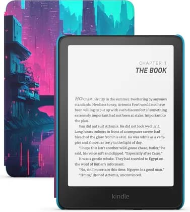 Amazon Kindle Paperwhite 12th Gen E-Book Reader, 7" Paperwhite 300 PPI Display, Built-in Front Light, 16GB Storage,12 Weeks Battery Life, Cyber City Cover, Black | B0CFPNV5KM