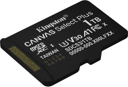 Kingston Canvas Select Plus microSDXC Memory Card with Adapter, 1TB Capacity, UHS I U3 V30 A1, Up to 150MB/s Read Speed, Class 10, 4K Full HD Video Recording, Android Optimized | SDCS3/1TB