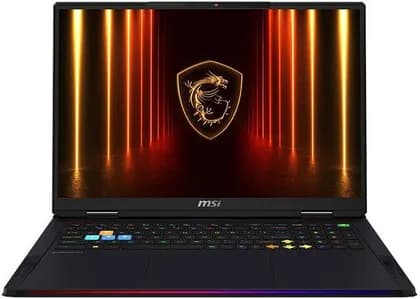 MSI Raider 18 HX AI A2XWIG Gaming Laptop, 18" QHD+ IPS 240Hz Display, Intel Core Ultra 9 285HX, 32GB RAM, 1TB SSD, GeForce RTX 5080 16GB GPU, ENG Keyboard, Windows 11 Home, Black | 9S7-182432-420
