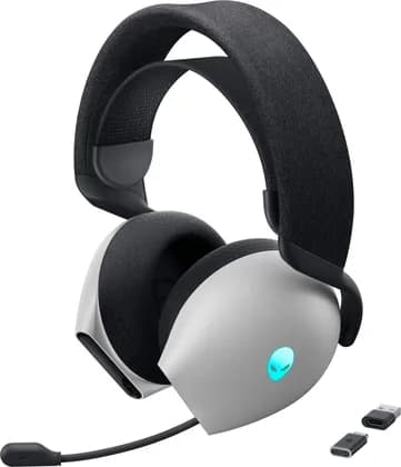 Dell Alienware AW725H Tri Mode Wireless Gaming Headset, 40mm Drivers, Dolby Atmos, AI Noise Cancellation, Bluetooth 5.3, 2.4GHz Wireless, AlienFX RGB Lighting, 750mAh, Lunar Light | 545-BBFV