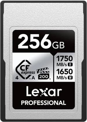 Lexar Professional Silver Series CFexpress 4.0 Type A Card 256GB, Up to 1750MB/s Read, VPG200 Certified, High-Speed Memory Card for Sony Alpha & Sony FX Cameras, Silver | LCAEXS4256G-RNENG