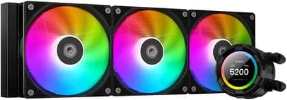 ID-Cooling SL360 XE Space LCD AIO Liquid CPU Cooler, 360mm, 2.1" 480x480 LCD, 3x 120mm ARGB Fans, 1800RPM, 350W TDP, Copper Cold Plate, Intel LGA1851/1700, AMD AM5/AM4, Black | SL360-XE
