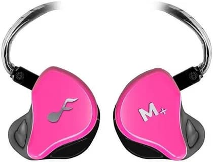 FatFreq Musician Plus Universal, Dual Driver In-Ear Monitors with V-Shaped Tuning, Enhanced Bass, Clear Mids, Linear Impedance Technology, PhaseAlign Acoustic Design, Pink | Plus Universal