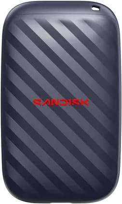 SanDisk Portable External SSD, 1TB Capacity, Up To 600MB/s Read Speed, USB C, USB 3.2 Gen 2, Compact Design, Shock Resistant, Portable Storage Drive, Black | SDSSDE10-1T00-G25