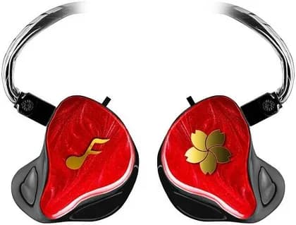 Fatfreq Sakura Universal Red In-Ear Monitor IEM with Advanced Driver Technology, Deep Bass, Natural Mids, Smooth Treble, Enhanced Clarity, Audiophile-Grade Sound Performance, Red | Sakura