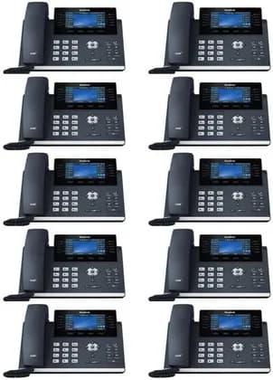 Yealink SIP-T46U IP Phone 10 Pack with 4.3-Inch Color Display, 16 VoIP Accounts, Dual USB 2.0, Dual Gigabit Ethernet, PoE Support for Business Communication, Gray | SIP-T46U-10PACK