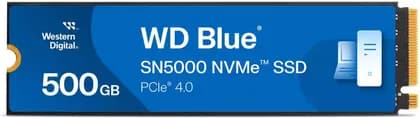Western Digital Blue SN5000 NVMe Internal SSD, 500GB Capacity, M.2 2280 Form Factor, PCIe Gen4 x4 Interface, 5000 MB/s Sequential Read & 4000 MB/s Sequential Write | WDS500G4B0E
