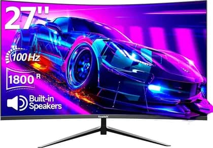 Gawfolk GF270H Curved Gaming Monitor, 27" VA Display, FHD Resolution, 100Hz Refresh Rate, 1ms (MPRT) Refresh Rate, AMD FreeSync Technology, Built-In Speaker, 1800R Curvature, Black | GF270H