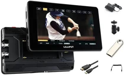 Senkut Lilliput HT5S Camera Field Monitor, 5.5" LCD Display, Full HD Resolution, 2000 Nits Sunlight-Readable Display, HDR Support, Professional On-Camera Monitor for DSLR, Black | HT5S