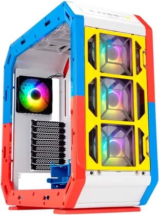 InWin Airforce E-ATX Mid Tower Computer Casem, 4x Pre-Installed AL120 Fans, Tempered Glass, SECC, & ABS Materials, Up to 390mm GPU & 360mm Radiator Support, Justice White | IW-CS-AIRFORCE-WHI