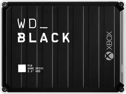 WD_BLACK 4TB P10 Game Drive for Xbox, Portable External HDD, USB 3.2 Gen 1 Interface, Up to 130 MB/s Speed, for Xbox One, Xbox Series X|S, Micro-B Connector, Black | WDBA5G0040BBK