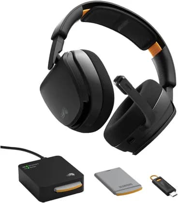 Glorious GHS Wireless InfinitePlay Gaming Headset, 2.4GHz, BT, 40mm Angled Drivers, 2x 85Hr Swappable Battery, Guardian Battery, NC Detachable Mic, Memory Foam, USB-C, 280g, Black | GHS-IP