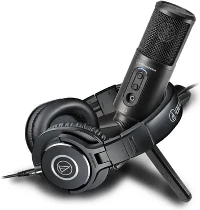 Podcast Bundle Starter Kit V4 - Audio Technica ATR2500x USB + Audio-Technica ATH-M40x Bundle | Podcast Bundle Starter Kit V4