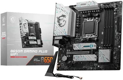MSI B650M GAMING PLUS WIFI mATX AM5 Motherboard, AMD B650 Chipset, 4x DDR5 UDIMM Slot, Up to 256GB Max Memory, 1x PCI-E x16 Slot, 2x M.2 Slot | 911-7E24-013