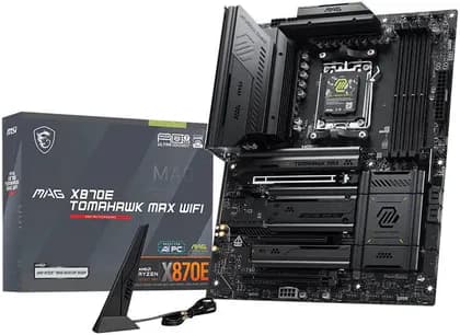 MSI MAG X870E TOMAHAWK MAX WIFI ATX AM5 Motherboard, AMD X870E Chipset, 4x DDR5 UDIMM Slots, Up to 256GB Max Memory, 3x PCI-E x16 Slots, 4x M.2 Slots | 911-7E59-025