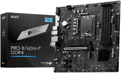 MSI Pro B760M-P DDR4 Intel LGA 1700 MATX Motherboard, Intel B760 Chipset, 4x DDR4, 128GB Max Support, 1x PCI-Ex16, Gigabit LAN, 2x M.2, 1x HDMI, 1x USB 3.2 1x DP | 911-7E02-006 / 911-7E02-029
