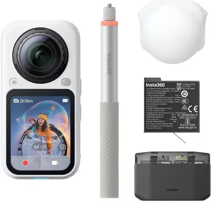 Insta360 X6 Essentials Bundle 360 Action Camera, 8K 360° Video, Dual 1" Sensors, Triple AI Chip, 2600mAh Battery, 20m Waterproof, Bluetooth, WiFi, Arctic White | CINSABXA