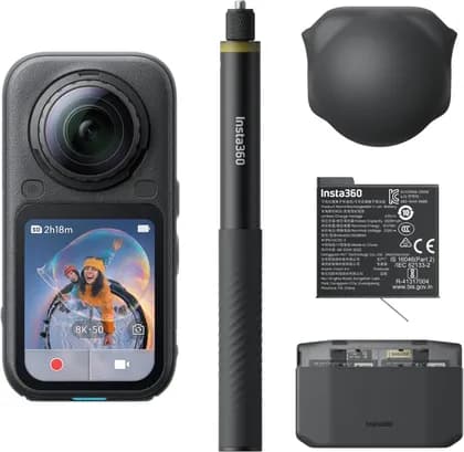 Insta360 X6 Essentials Bundle 360 Action Camera, 8K 360° Video, Dual 1" Sensors, Triple AI Chip, 2600mAh Battery, 20m Waterproof, Bluetooth, WiFi, Black | CINSABXA