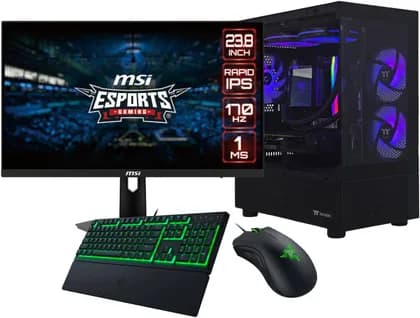 Back To Game PC - Intel Core Ultra 5 225F + NVIDIA RTX 5050 8GB - 16GB DDR5 5600MHz RAM + 1TB NVMe SSD, Gaming Mouse and Keyboard, 24" FHD IPS 170Hz Monitor, Win11 Pro