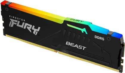 Kingston Fury Beast RGB 32GB DDR5 Desktop Memory Kit, 5200MT/s Memory Speed, CL40 CAS Latency, 288-Pin Kit, Intel XMP 3.0 & AMD EXPO Profile, Black | KF552C40BB2A-32