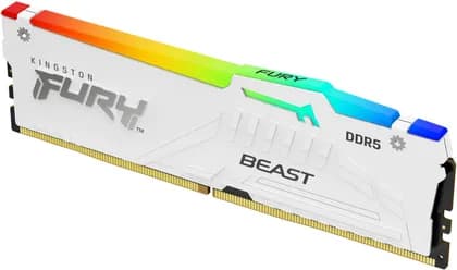 Kingston Fury Beast RGB 16GB DDR5 Desktop Memory Kit, 5600MT/s Memory Speed, CL40 CAS Latency, 288-Pin Kit, Intel XMP 3.0, White | KF556C40BWA-16
