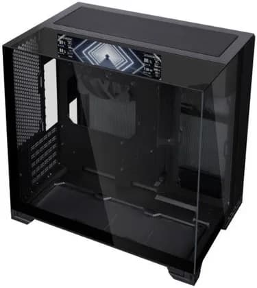 Lian-Li O11 VISION-M Digital M-ATX Computer Case, 9.2" IPS LCD Display, 1x 140mm Pre-Installed Fan, 360mm Radiator Support, 5 Expansion Slot, Removable Bottom Dust Tray, Black | O11VMDX