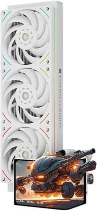 ThermalRight Levita Vision 360 UB ARGB Liquid CPU Cooler, 360mm, 6.67" 2K Curved Screen, 2400x1080, 3x 120mm ARGB Fans, 2150RPM, 3000RPM Pump, White | LV360 UB ARGB WHITE