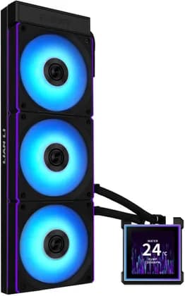 Lian-Li HydroShift II LCD-S 360CL Liquid CPU Cooler, Pre-Installed UNI FAN CL Wireless Fans, 360mm Radiator, 3.4" IPS 60Hz LCD Screen, 3200 RPM Pump Speed, Black | GHS2LCDS36CB