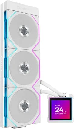 Lian-Li HydroShift II LCD-S 360TL Liquid CPU Cooler, Pre-Installed UNI FAN TL Wireless Fans, 360mm Radiator, 3.4" IPS 60Hz LCD Screen, 3200 RPM Pump Speed, White | GHS2LCDS36TFW