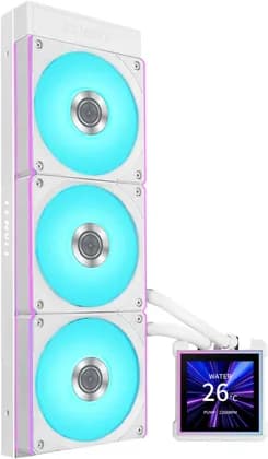 Lian-Li HydroShift II LCD-S 360CL Liquid CPU Cooler, Pre-Installed UNI FAN CL Wireless Fans, 360mm Radiator, 3.4" IPS 60Hz LCD Screen, 3200 RPM Pump Speed, White | GHS2LCDS36CW