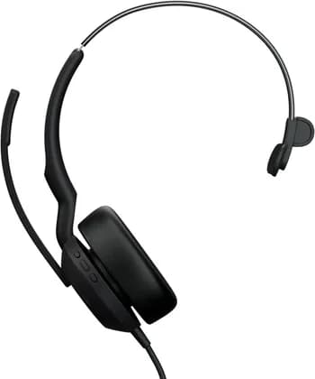Jabra Evolve2 50 MS Mono Wired Headset, 28mm Speaker Size, Active Noise-Cancellation, Noise-Cancelling Microphone Technology, USB-C / A Connectivity, Black | 25089-899-799