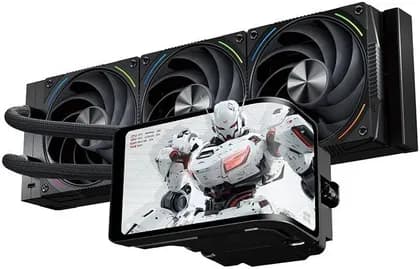Thermalright Wonder Vision 360 Turbo ARGB Liquid CPU Cooler, 360mm, 6.67" Screen Size, 3000RPM Rated Speed, 44.7dBa Noise Level, 120.38CFM Air Flow, Dual Ball Bearing, Black | WV-360-TURBO