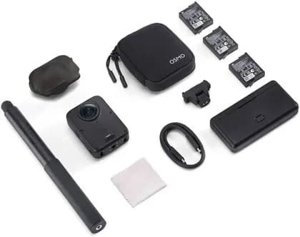 DJI Osmo 360 II Adventure Combo Action Camera, 360° 8K Video Camera with 1-Inch Sensor, Advanced Stabilization, AI Tracking, Extended Battery, Dual-Lens Design, Black | Osmo 360 II Combo