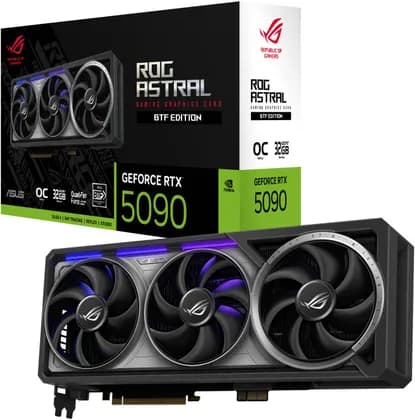 ASUS ROG Astral GeForce RTX 5090 32GB BTF OC Edition Graphics Card, GDDR7 512-Bit Memory, 2580 MHz Boost Clock, 28 Gbps Memory Speed, 21760 CUDA Cores, PCIe 5.0 | 90YV0NF0-M0NA00