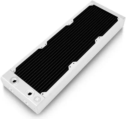 EKWB EK-Quantum Surface P360M 44mm Surface Radiators, High-grade 99.9% Cpper Fins, Copper H90 Tubing, Brass H62 End tank Chambers, Stainless Steel Side Plates, White | 3831109839218