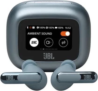 JBL Live Beam 3 Wireless Earbud Headphones, Up to 48 Hours Battery Life, Personi-fi 3.0, True Adaptive Noise Cancelling & Signature Sound, IP55 Waterproof, with Earplugs, Blue | JBLLIVEBEAM3BLU