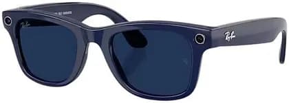 Ray-Ban Meta Wayfarer Gen 2, High Bridge Fit, Shiny Cosmic Blue Frame, Clear/Sapphire Transitions, Meta AI, Size 53, Integrated Speakers & Microphones, Camera, Shiny Cosmic Blue | 8056262721445