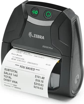 Zebra ZQ320 Plus Outdoor Direct Thermal Mobile Printer, Direct Thermal Print Technology, 4 IPS (102 mm/s) Print Speed, 203 DPI (8 dot/mm) Print Resolution, Bluetooth 4.1, Black | ZQ32-A0E04TE-00