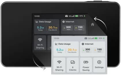 TP-Link M8550 5G LTE Mobile WLAN Router, Tri-Band AXE3600 Network, 3.4 Gbps Download Speed, Supports up to 32 devices , Gigabit WAN/LAN Port, VPN Encryption, Black | M8550