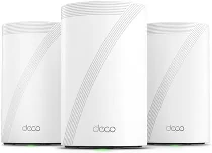 TP-Link Deco 7 Pro BE68 BE14000 Tri-Band Whole Home Mesh System, 8-Stream 14 Gbps Tri-Band, 10Gbps Network, Multi-Link Operation, 320MHz Channels, TP-Link HomeShield, 3 Pack, White | 7PRO