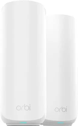 NETGEAR Orbi 370 Dual-Band Wi-Fi 7 Mesh System, 2-Pack, BE5000, 5Gbps, 5GHz & 2.4GHz, Enhanced Backhaul, Quad-Core 1.5GHz, 2x 2.5G Port, WPA3, Orbi App, 4000 Sq.Ft, White | RBE372-100EUS