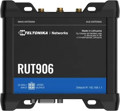 Teltonika RUT906 Industrial 4G LTE Cat 4 Router with Dual SIM, RS232/RS485 Serial Ports, MQTT, BACnet, GNSS, Auto Failover, Backup WAN, 4 Ethernet Ports, Wi-Fi & Robust Industrial Design | RUT906